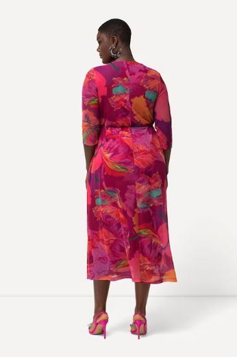 Moda za polnejše Haljina elegantna V ovratnika cvjetnog printa plus velikost, xxl, Ulla Popken in Johann Popken (JP1880)