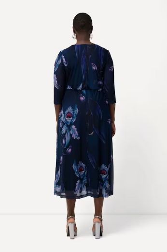 Moda za polnejše Haljina elegantna V ovratnika cvjetnog printa plus velikost, xxl, Ulla Popken in Johann Popken (JP1880)
