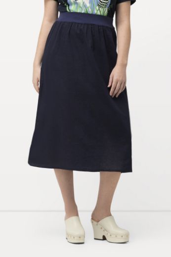 Moda za polnejše Suknja lanena s elastičnim pojasom plus velikost, xxl, Ulla Popken in Johann Popken (JP1880)