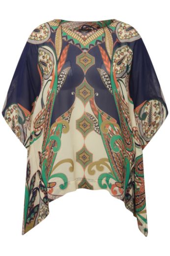 Moda za polnejše Bluza asimetrična s printom plus velikost, xxl, Ulla Popken in Johann Popken (JP1880)
