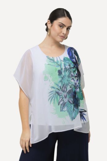 Moda za polnejše Bluza dvoslojna cvjetnog printa plus velikost, xxl, Ulla Popken in Johann Popken (JP1880)