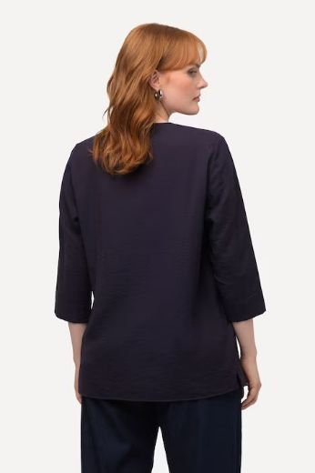 Moda za polnejše Bluza 3/4 rukavi s ukrasnim gumbom plus velikost, xxl, Ulla Popken in Johann Popken (JP1880)