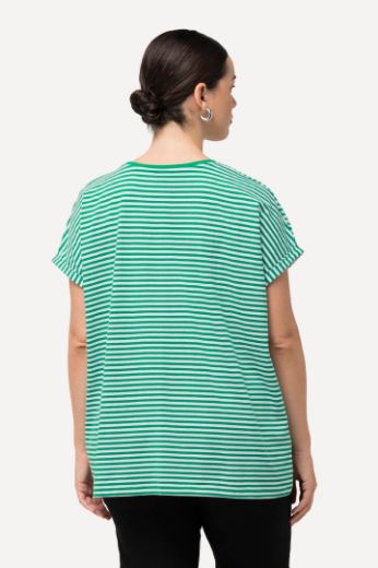 Moda za polnejše Majica V ovratnika kratkih rukava na pruge plus velikost, xxl, Ulla Popken in Johann Popken (JP1880)