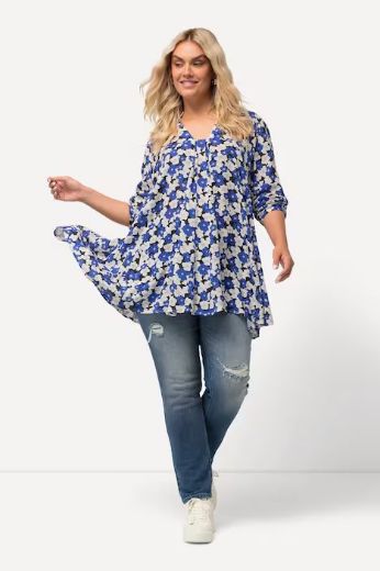 Moda za polnejše Bluza cvjetnog printa V ovratnika plus velikost, xxl, Ulla Popken in Johann Popken (JP1880)