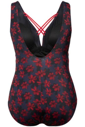 Moda za polnejše Kupaći kostim jednodijelni s trakicama cvjetnog motiva plus velikost, xxl, Ulla Popken in Johann Popken (JP1880)