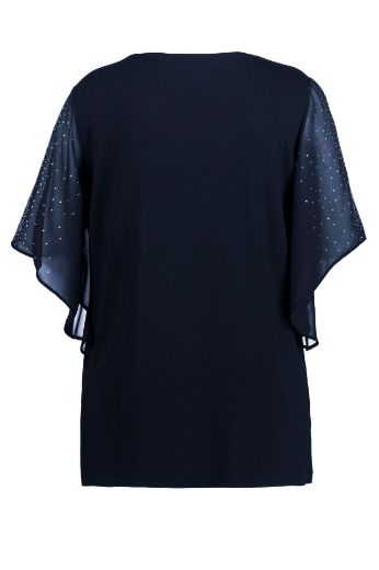 Moda za polnejše Bluza svečana s ukrasima na rukavima plus velikost, xxl, Ulla Popken in Johann Popken (JP1880)