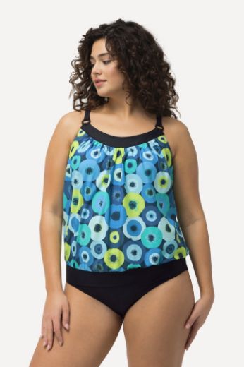 Moda za polnejše Kupaći kostim Tankini motiv krugova plus velikost, xxl, Ulla Popken in Johann Popken (JP1880)