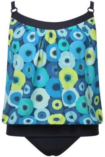 Moda za polnejše Kupaći kostim Tankini motiv krugova plus velikost, xxl, Ulla Popken in Johann Popken (JP1880)