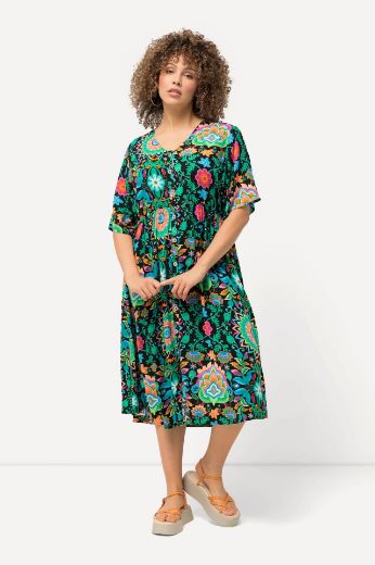 Moda za polnejše Haljina midi kratkih rukava cvjetnog printa plus velikost, xxl, Ulla Popken in Johann Popken (JP1880)