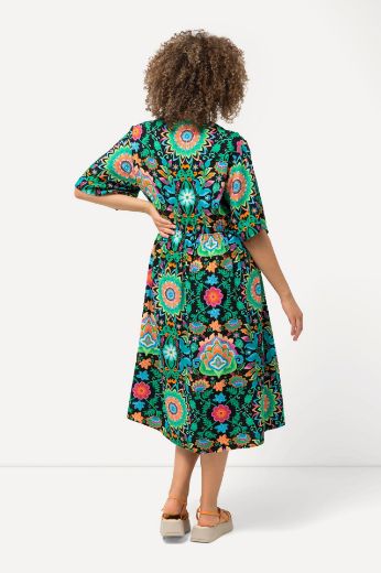Moda za polnejše Haljina midi kratkih rukava cvjetnog printa plus velikost, xxl, Ulla Popken in Johann Popken (JP1880)