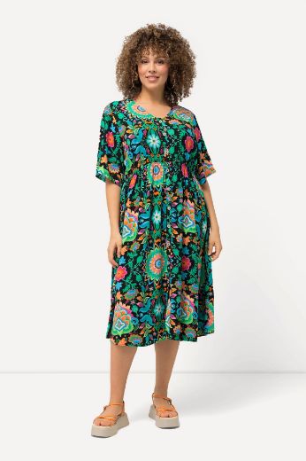 Moda za polnejše Haljina midi kratkih rukava cvjetnog printa plus velikost, xxl, Ulla Popken in Johann Popken (JP1880)