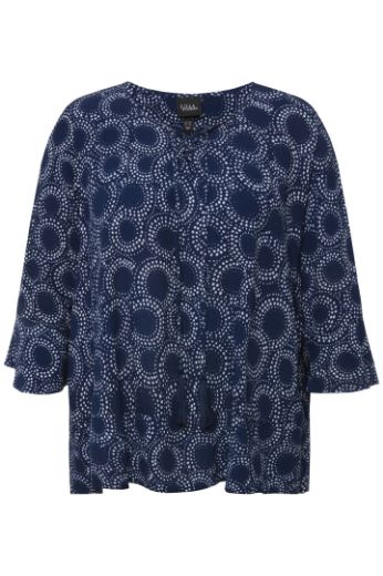 Moda za polnejše Bluza A kroja s printom krugova plus velikost, xxl, Ulla Popken in Johann Popken (JP1880)