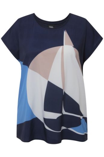 Moda za polnejše Bluza kratkih rukava s printom broda plus velikost, xxl, Ulla Popken in Johann Popken (JP1880)