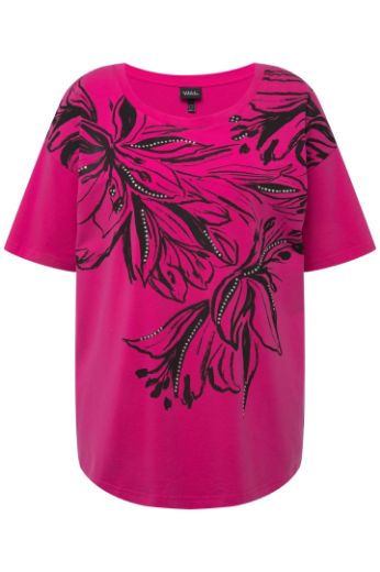 Moda za polnejše Majica kratkih rukava cvjetnog printa okruglog izreza plus velikost, xxl, Ulla Popken in Johann Popken (JP1880)
