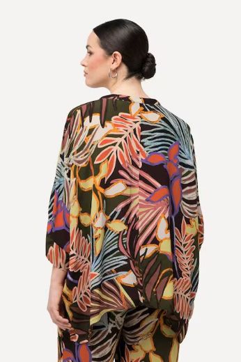 Moda za polnejše Bluza s printom lišća plus velikost, xxl, Ulla Popken in Johann Popken (JP1880)