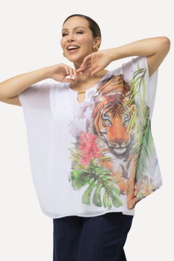 Moda za polnejše Bluza s printom tigra plus velikost, xxl, Ulla Popken in Johann Popken (JP1880)