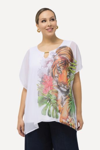 Moda za polnejše Bluza s printom tigra plus velikost, xxl, Ulla Popken in Johann Popken (JP1880)