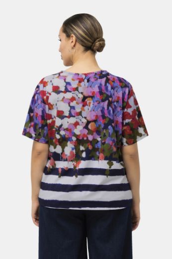 Moda za polnejše Majica kratkih rukava s printom pruga i cvijeća plus velikost, xxl, Ulla Popken in Johann Popken (JP1880)