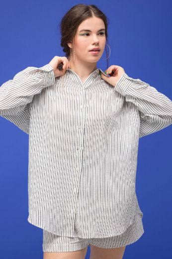 Moda za polnejše Bluza dužeg kroja na pruge plus velikost, xxl, Ulla Popken in Johann Popken (JP1880)