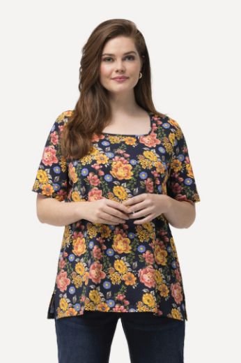 Moda za polnejše Majica kratkih rukava cvjetnog printa plus velikost, xxl, Ulla Popken in Johann Popken (JP1880)