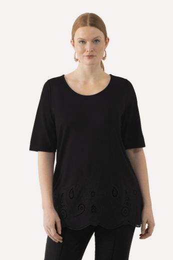 Moda za polnejše Majica kratkih rukava s ukrasnim vezom plus velikost, xxl, Ulla Popken in Johann Popken (JP1880)