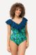 Slika Kupaći kostim jednodijelni s volanom i printom lišća