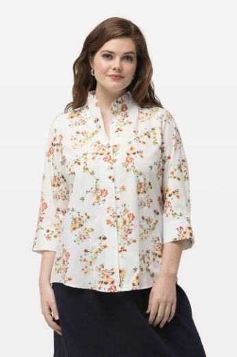 Moda za polnejše Bluza povišenog ovratnika cvjetnog printa plus velikost, xxl, Ulla Popken in Johann Popken (JP1880)