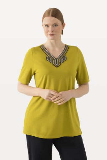 Moda za polnejše Majica kratkih rukava s dekorativnim ovratnikom plus velikost, xxl, Ulla Popken in Johann Popken (JP1880)