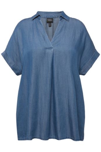 Moda za polnejše Bluza kratkih rukava od laganog trapera plus velikost, xxl, Ulla Popken in Johann Popken (JP1880)