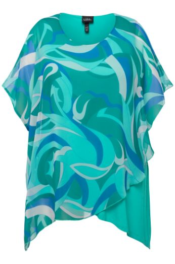 Moda za polnejše Bluza dvoslojna s motivom valova plus velikost, xxl, Ulla Popken in Johann Popken (JP1880)