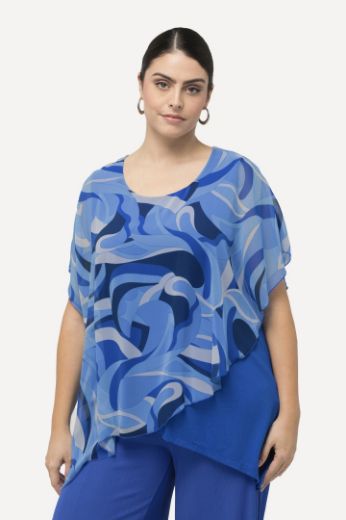 Moda za polnejše Bluza dvoslojna s motivom valova plus velikost, xxl, Ulla Popken in Johann Popken (JP1880)