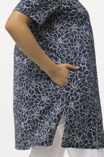 Moda za polnejše Tunika kratkih rukava s printom lišća plus velikost, xxl, Ulla Popken in Johann Popken (JP1880)