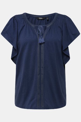 Moda za polnejše Majica s vezanjem na ovratniku plus velikost, xxl, Ulla Popken in Johann Popken (JP1880)