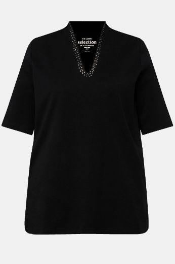 Moda za polnejše Majica s ukrasima na ovratniku kratki rukavi plus velikost, xxl, Ulla Popken in Johann Popken (JP1880)