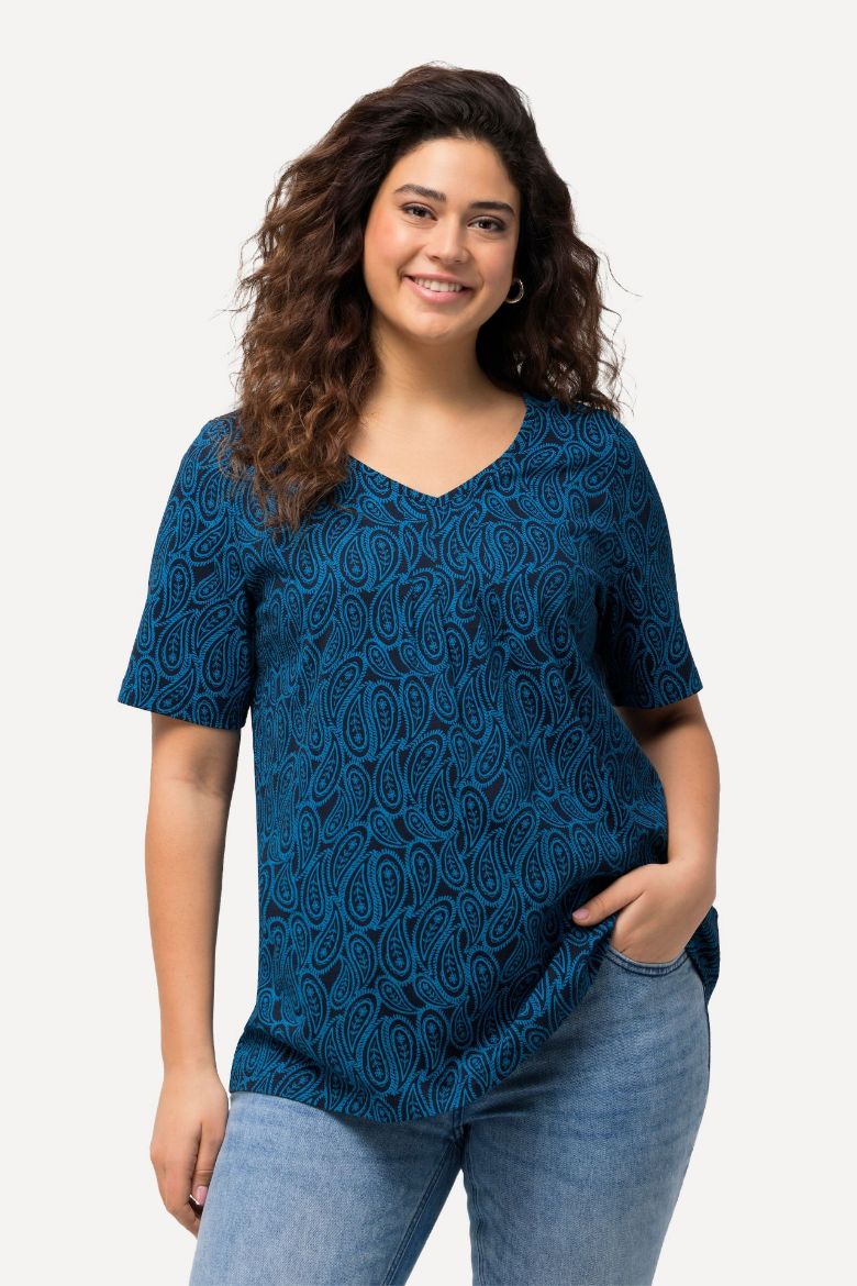 Moda za polnejše Majica kratkih rukava A kroja V izreza plus velikost, xxl, Ulla Popken in Johann Popken (JP1880)