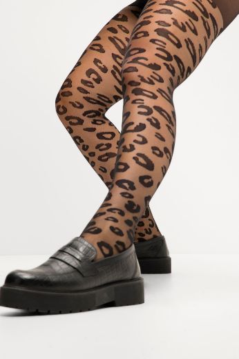 Moda za polnejše Čarape s leopard uzorkom plus velikost, xxl, Ulla Popken in Johann Popken (JP1880)