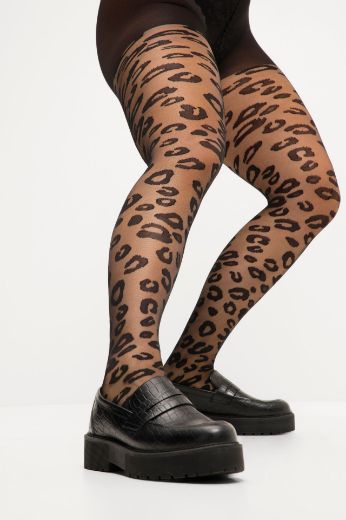 Moda za polnejše Čarape s leopard uzorkom plus velikost, xxl, Ulla Popken in Johann Popken (JP1880)