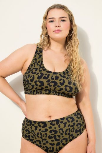 Moda za polnejše Kupaći kostim dvodijelni s leopard uzorkom plus velikost, xxl, Ulla Popken in Johann Popken (JP1880)