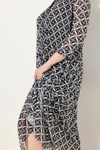 Moda za polnejše Haljina maxi geometrijskog printa plus velikost, xxl, Ulla Popken in Johann Popken (JP1880)