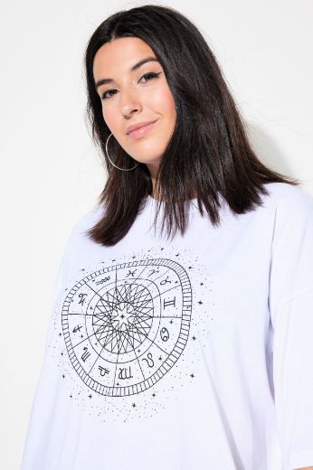 Moda za polnejše Majica šireg kroja s astrološkim printom plus velikost, xxl, Ulla Popken in Johann Popken (JP1880)