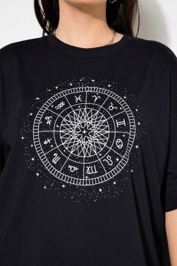 Moda za polnejše Majica šireg kroja s astrološkim printom plus velikost, xxl, Ulla Popken in Johann Popken (JP1880)