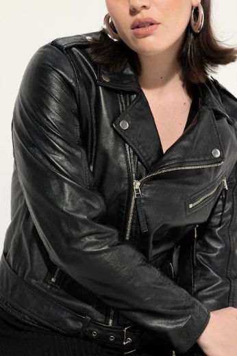 Moda za polnejše Jakna kožna kraći model plus velikost, xxl, Ulla Popken in Johann Popken (JP1880)