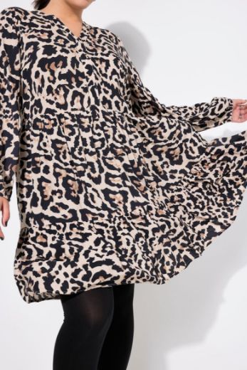 Moda za polnejše Haljina s leopard printom plus velikost, xxl, Ulla Popken in Johann Popken (JP1880)