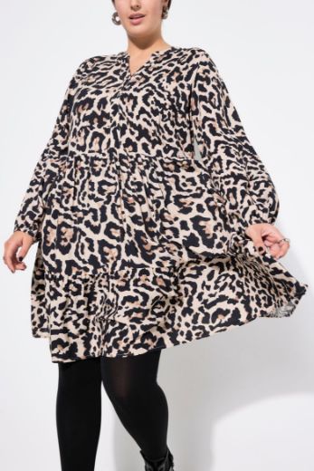 Moda za polnejše Haljina s leopard printom plus velikost, xxl, Ulla Popken in Johann Popken (JP1880)