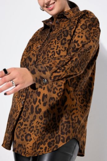 Moda za polnejše Košulja dugih rukava s leopard uzorkom plus velikost, xxl, Ulla Popken in Johann Popken (JP1880)