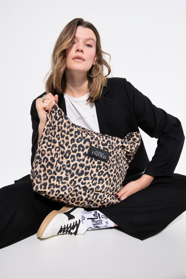 Moda za polnejše Torba prošivena s leopard uzorkom plus velikost, xxl, Ulla Popken in Johann Popken (JP1880)