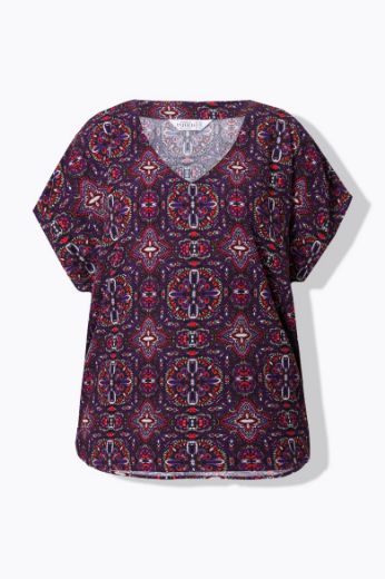 Moda za polnejše Bluza s mandala printom plus velikost, xxl, Ulla Popken in Johann Popken (JP1880)