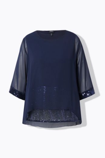 Moda za polnejše Bluza 3/4 rukava sa šljokicama plus velikost, xxl, Ulla Popken in Johann Popken (JP1880)