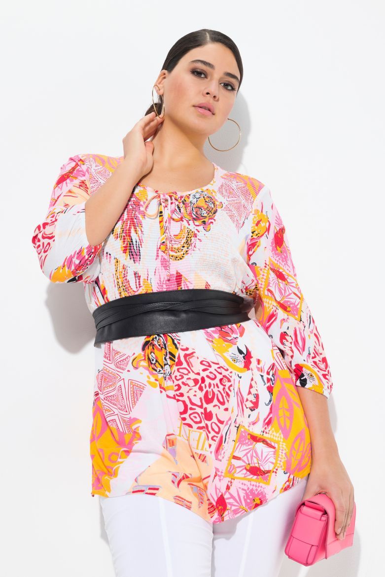 Moda za polnejše Bluza 3/4 rukava A kroja plus velikost, xxl, Ulla Popken in Johann Popken (JP1880)