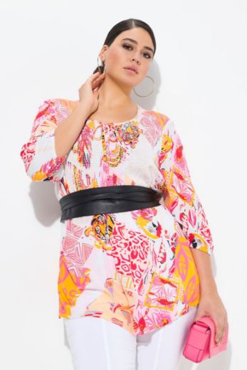 Moda za polnejše Bluza 3/4 rukava A kroja plus velikost, xxl, Ulla Popken in Johann Popken (JP1880)